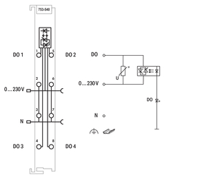 WAGO GmbH & Co. KG 4-Kanal-Digitalausgang AC 230 V 753-540