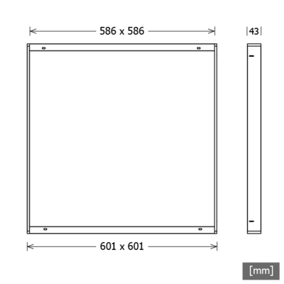LTS Licht&Leuchten Anbaurahmen M600 weiß FYR-Z115.0600.0600ws