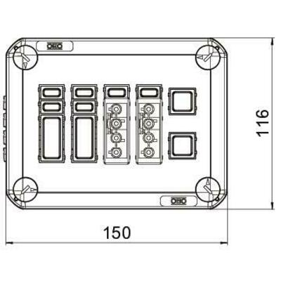 OBO Bettermann Vertr Steckbarer Deckel für Abzweigkasten, b D02 2x4p WD