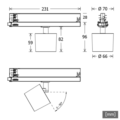 LTS Licht&Leuchten LED-Stromschienenstrahler 927, DALI, weiß ORYOT101.927.15CASws