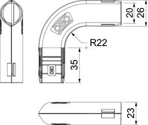 OBO Bettermann Vertr Quick-Pipe-Bogen 90 Grad 3000 BMS M20 LGR