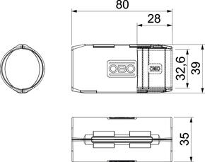 OBO Bettermann Vertr Quick-Pipe-Verbind.-muffe 3000 MMS M32 RW
