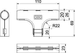 OBO Bettermann Vertr Quick-Pipe-T-Stück 3000 TMS M20 LGR