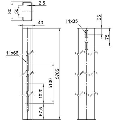 OBO Bettermann Vertr Trägerprofil f. Freiflächensystem TP 1010 FT
