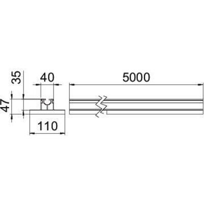 OBO Bettermann Vertr Trägerprofil Flachdachsystem 110x TPF 35 5000 ALU