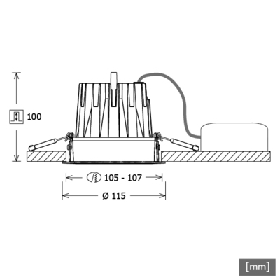 LTS Licht&Leuchten Einbau-Downlight 940, schwarz CSA-R 401.940.FL sw