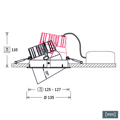 LTS Licht&Leuchten Einbaustrahler weiß CSA-R 513.M.WF weiß