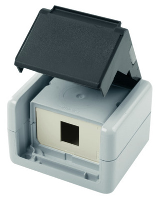 Telegärtner AP-Gehäu. IP44,75x86x58,gr für 1xAMJ-Modul 100021369