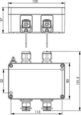 Telegärtner STX V4 Doppelanschlussdose AP, IP67 100022781