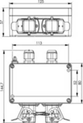 Telegärtner STX V5 Doppelanschlussdose AP, IP67 100022783