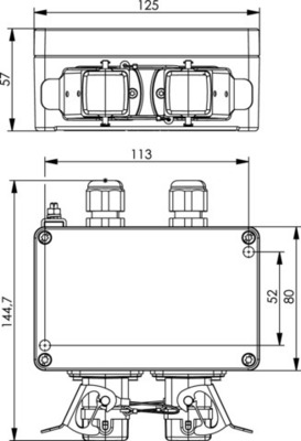 Telegärtner STX V5 Doppelanschlussdose AP, IP67 100022783