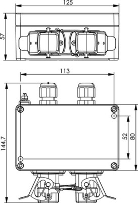 Telegärtner STX V5 Doppelanschlussdose AP, IP67 100022783