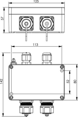 Telegärtner STX V1 Doppelanschlussdose AP, IP67 100022786