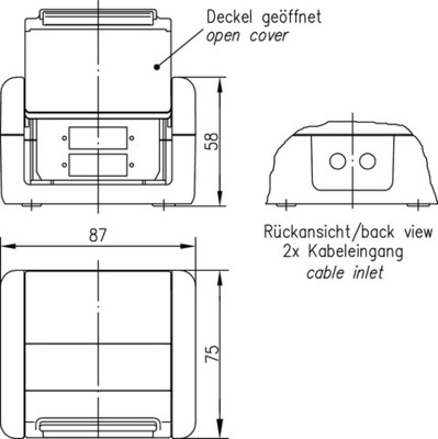 Telegärtner Anschlussdose IP44 AP für 2xSC-D Kupplung 100022788