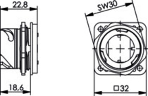 Telegärtner STX V1 Flansch Metall 100022891