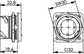 Telegärtner STX V1 Flansch Metall 100022891