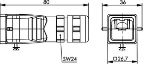 Telegärtner STX V5 Steckergehäuse Metall 100022897