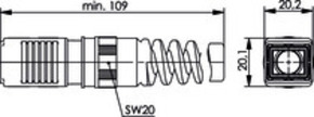 Telegärtner STX V4 Steckergehäuse mit Knickschutz 100022910