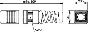 Telegärtner STX V4 Steckergehäuse mit Knickschutz 100022910