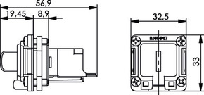 Telegärtner Einbauflansch IP67 m.AMJ-Kupplung Cat5e 100022953