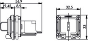 Telegärtner Einbauflansch IP67 m.AMJ-Kupplung Cat5e 100022953