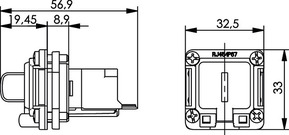 Telegärtner Einbauflansch IP67 m.AMJ-Kupplung Cat5e 100022953