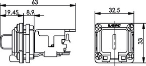 Telegärtner Einbauflansch IP67 m.AMJ-Kupplung Cat.6 100022954