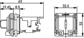 Telegärtner Einbauflansch IP67 m.AMJ-Kupplung Cat.6 100022954
