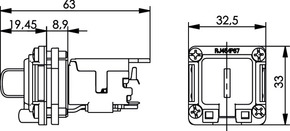 Telegärtner Einbauflansch IP67 m.AMJ-Kupplung Cat.6 100022954