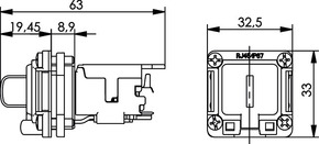 Telegärtner Einbauflansch IP67 m.AMJ-Kupplung Cat.6 100022954