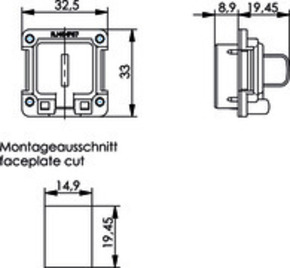 Telegärtner EB-Flansch ohne Montageset für AMJ-Modul/Kuppl. 100023157
