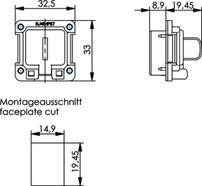 Telegärtner EB-Flansch ohne Montageset für AMJ-Modul/Kuppl. 100023157