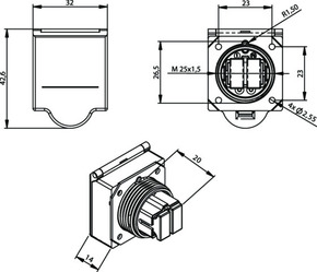 Telegärtner LWL-Flanschkupplung SM 2xSC, IP67 100007290
