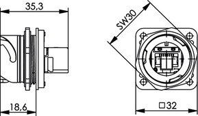 Telegärtner STX V1 Flanschset RJ45 Coupler Cat6 M 100007415