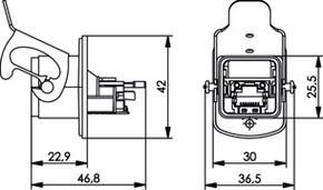 Telegärtner STX V5 Flanschset RJ45 Jack Cat.6 M 100007420