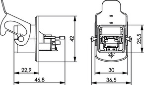 Telegärtner STX V5 Flanschset RJ45 Jack Cat.6 M 100007420