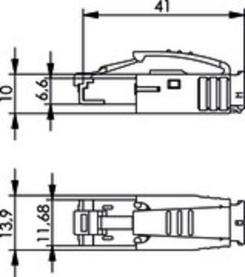 Telegärtner STX IP20 RJ45-Stecker AWG24-27 Cat6, schwarz 100007451
