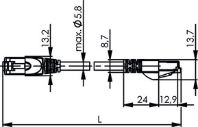 Telegärtner Patchkabel Cat5 gn 5,0m, SF/UTP, PVC 100008660