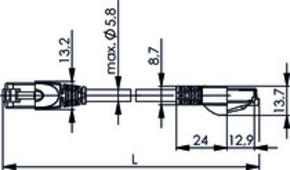 Telegärtner Patchkabel Cat5 gn 7,5m, SF/UTP, PUR 100008840