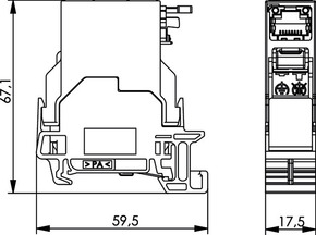 Telegärtner STX Tragschienen-Verbinder RJ45 Modul A Cat.6A 100007435