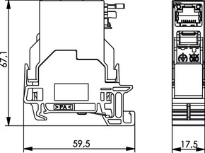 Telegärtner STX Tragschienen-Verbinder RJ45 Modul B Cat.6A 100007436