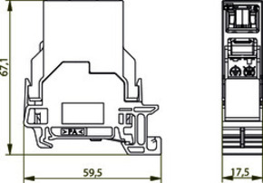 Telegärtner STX Tragschienen-Verbinder RJ45 Kupplung Cat.6 100007437