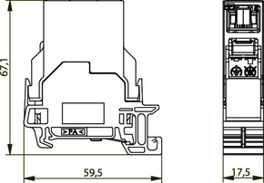 Telegärtner STX Tragschienen-Verbinder RJ45 Kupplung Cat.6 100007437