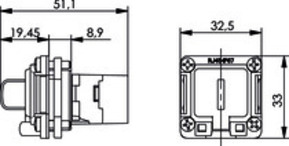 Telegärtner STX V6 Flanschset TypA f-f USB-Keystone 100022951