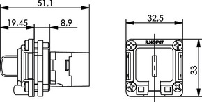 Telegärtner STX V6 Flanschset TypA f-f USB-Keystone 100022951