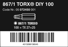 Wera Werk 6-rund Bit TX 30x25mm 072451(VE100)