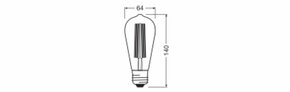 Osram LAMPE LED-Vintage-Lampe E27 822, dim. 1906LEDD5,8W/822FGD