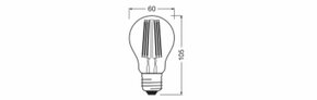 Ledvance LED-Lampe E27 827, dim. LEDCLA60D4.3W827FCL