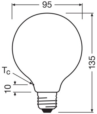 Ledvance LED-Globelampe G95 E27 827 LEDG95606.5W827FFRP
