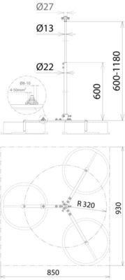 DEHN Variables Dreibeinstativ VDBSRA320PAE #105468